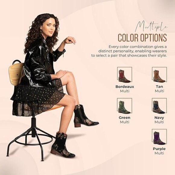 L'Artiste by Spring Step Women's Lady Luck Shine Western Bootie - Picture 2 of 14